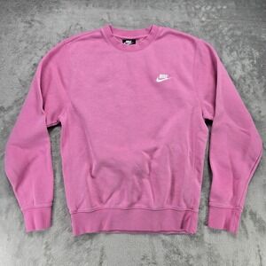 Nike Sweatshirt Women's XS Pink Swoosh Long Sleeve Crewneck Pullover Fleece